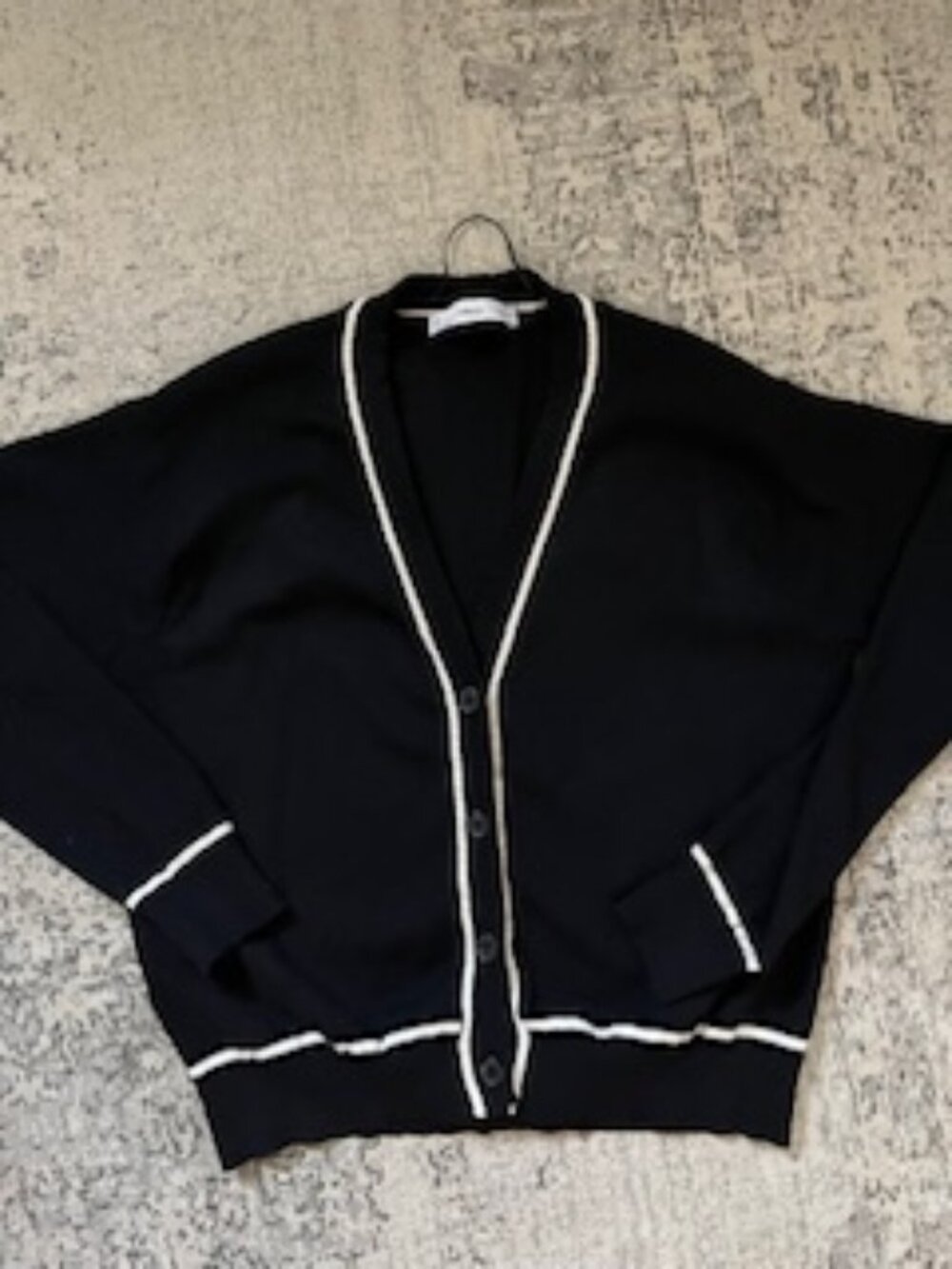 🧡3/15 Mango MNG Black White Cardigan Women's S